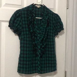 Ruffled short sleeve blouse